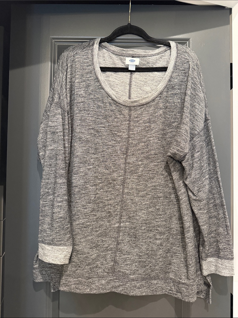 Old Navy Cozy Grey Scoop Neck Women's Top